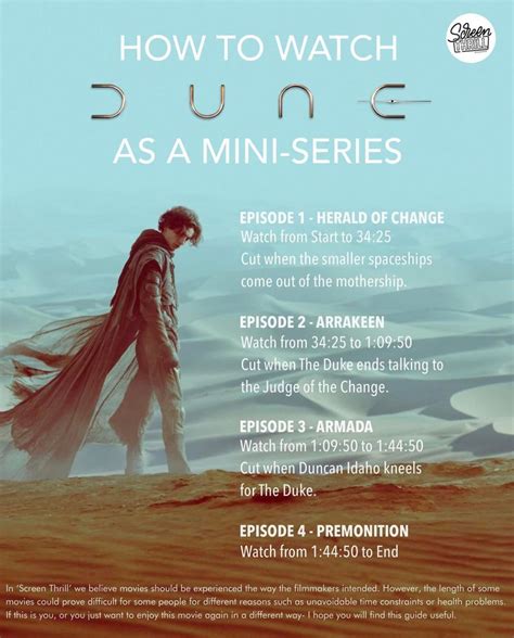 How to watch Dune as a mini-series. : r/coolguides