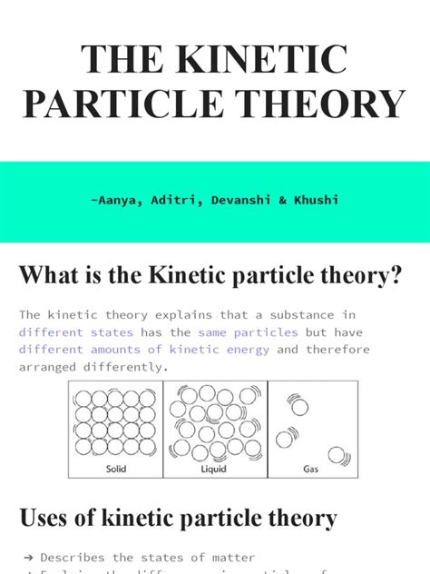 The Kinetic Particle Theory | PDF