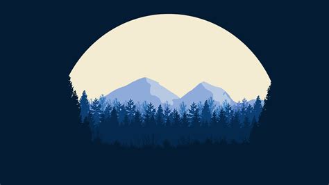 full moon forest flat wallpaper 4k by designuchiha on DeviantArt