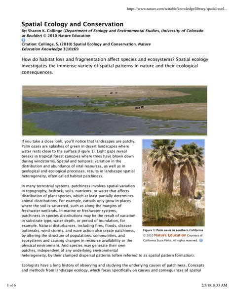 (PDF) Spatial Ecology and Conservation