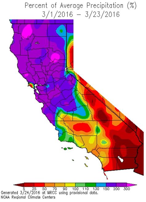 Rain map Los Angeles - Map of rain map Los Angeles (California - USA)