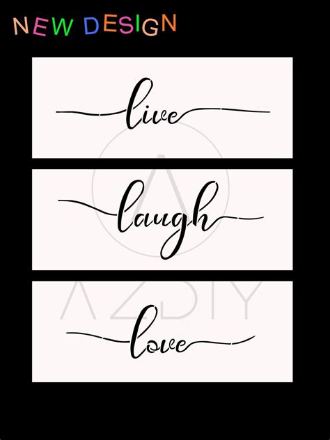 Live Laugh Love Stencil AZDIY Set of 3 Reusable Stencils for - Etsy