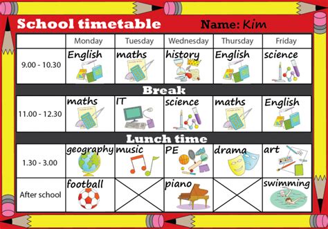 School timetable | LearnEnglish Kids | School timetable, Education math, School