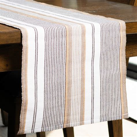 Tan Stripe Woven Table Runner – Howard's, Inc