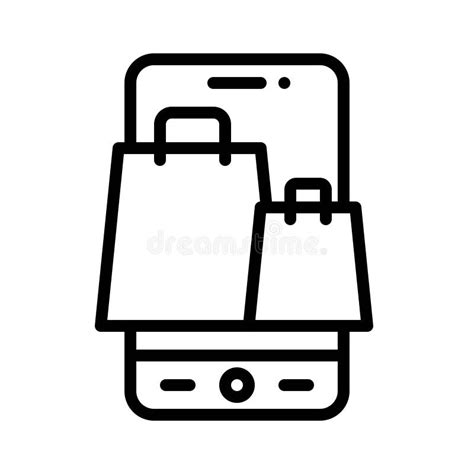 Shopping App Icon, Mobile Application Vector Illustration Stock Vector ...