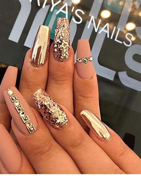 so pretty #”gelnaildesigns” | Gold nail designs, Gold nails, Golden nails