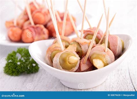 Wrapped bacon appetizer stock photo. Image of cocktail - 30879628