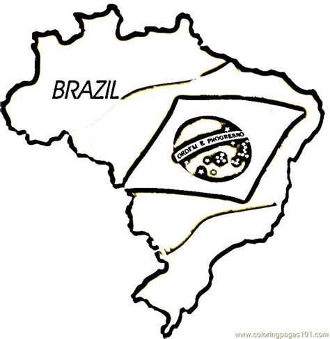 Map flag of brazil coloring page - Free Printable Coloring Pages