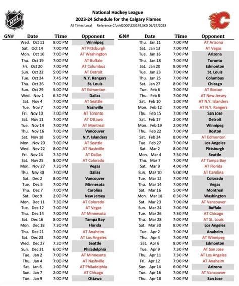 2023 - 2024 Flames Schedule : r/CalgaryFlames