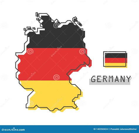 Germany Map and Flag . Modern Simple Line Cartoon Design Stock Vector ...