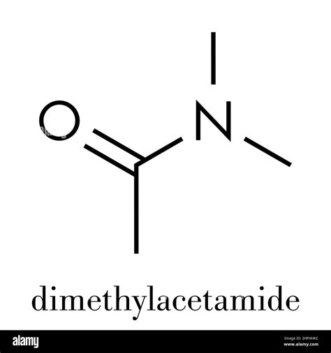 Dimethylacetamide (DMAc) chemical solvent molecule. Skeletal formula Stock Vector Image & Art ...