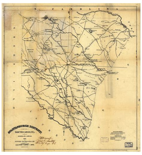 Spartanburgh District, 1825 South Carolina - Old Map Reprint - Mills ...