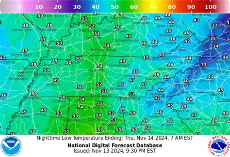 NOAA Graphical Forecast for Tennessee