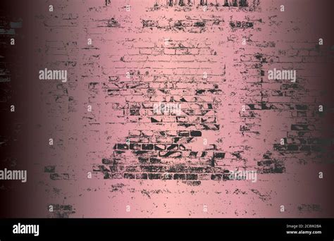 Luxury golden pink black metal gradient background with distressed brick wall texture Stock ...