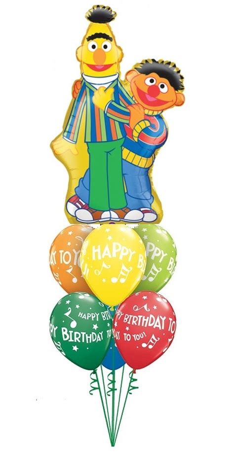 Sesame Street Bert and Ernie Birthday Balloons Bouquet | Balloon Place