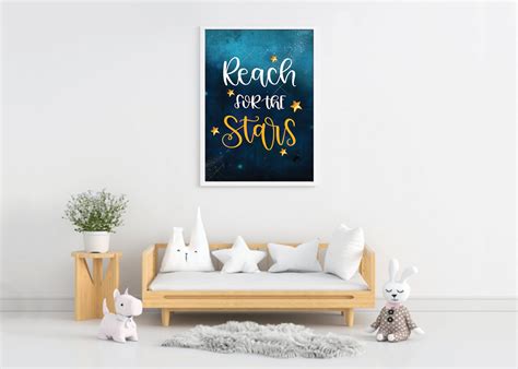 Reach for the Stars Art Print Nursery Wall Decor Starry | Etsy