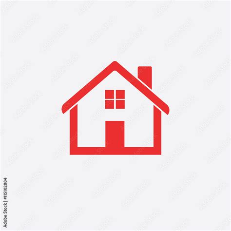 Red home icon isolated on white background Stock Vector | Adobe Stock