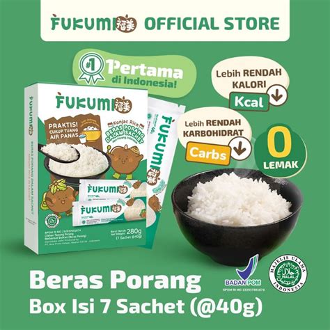 Jual FUKUMI BERAS PORANG BOX SACHET (7x @40 gram) SHIRATAKI RICE ...