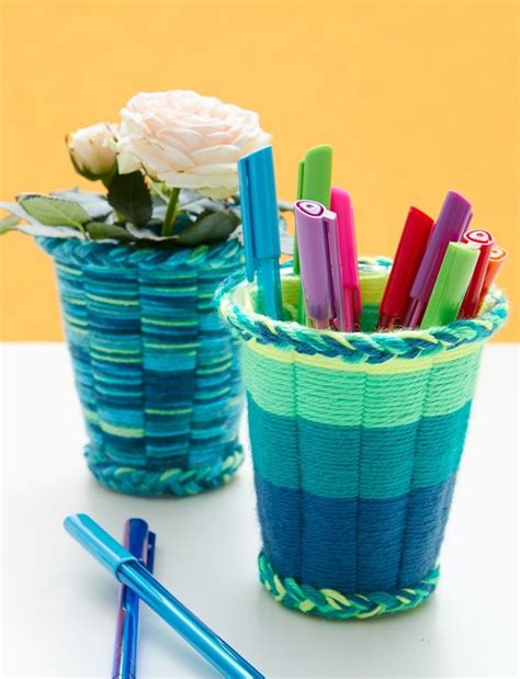 Easy Yarn Woven Cup | FaveCrafts.com