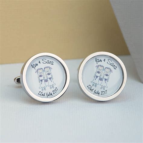 personalised wedding cufflinks by penelopetom | notonthehighstreet.com