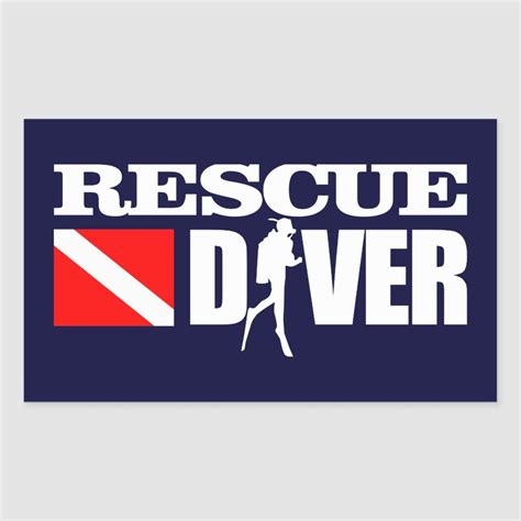 Rescue Diver 2 Rectangular Sticker | Zazzle | Rescue diver, Rescue, Diver