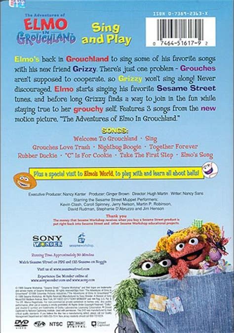 Sesame Street: Adventures Of Elmo In Grouchland Sing & Play (DVD 1999) | DVD Empire