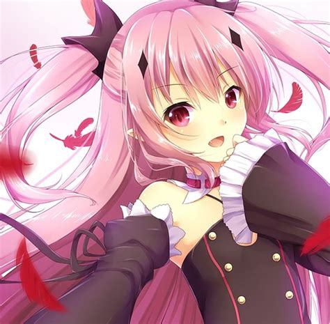 Kururu Tepes, red, pretty, dress, bonito, sweet, anime, beauty, anime girl, vampire, HD ...