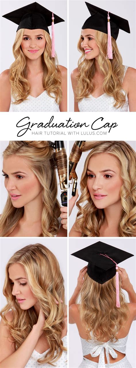 Lulus How-To: Graduation Cap Hair Tutorial - Lulus.com Fashion Blog | Graduation hairstyles with ...