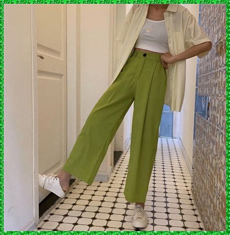 94.83Us $ |Women Vintage High Waist Wide Leg Pants Simple Elegant Solid ...