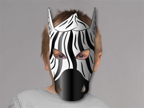 Zebra Mask Printable, Paper DIY for Kids and Adults. PDF Template. Instant Download. for ...