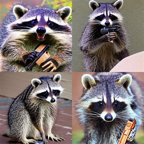 raccoon with a gun | Stable Diffusion | OpenArt