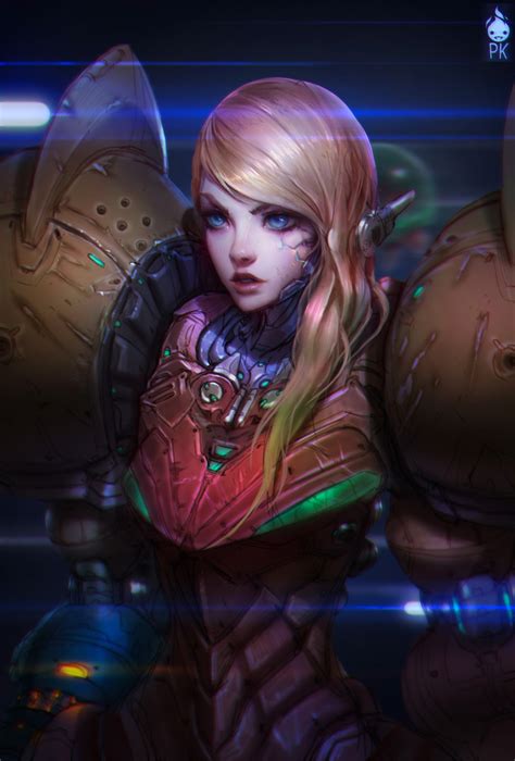 Video Game Art: Samus Aran Portrait - 2D Digital, Portrait ...