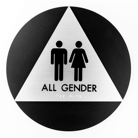 All Gender Restroom Sign California, Brushed Aluminum look Acrylic ...