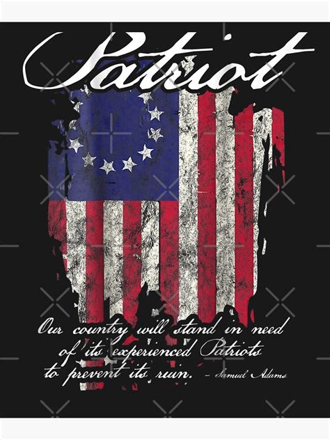 "Patriot 1776 American Flag Founding Fathers Quote " Poster for Sale by ...