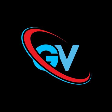 GV logo. GV design. Blue and red GV letter. GV letter logo design ...