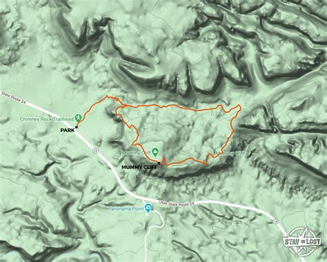 Hiking Map for Chimney Rock Loop Trail