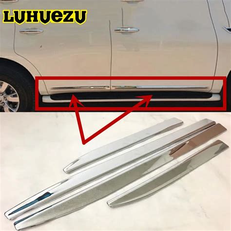 4PCS For Nissan Patrol Y62 Armada Accessories Chrome Door Side Moulding Trim Strip For Nissan ...