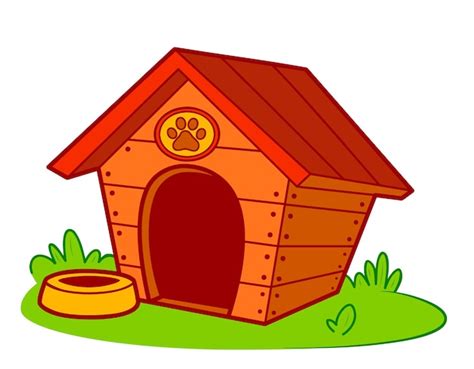 Premium Vector | Cute doghouse cartoon. Dog house clipart vector ...