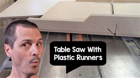 crosscut sled for a table saw [plastic runners that will last forever!] - YouTube