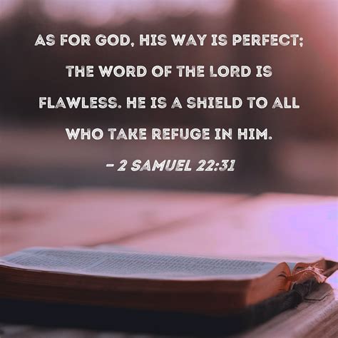 2 Samuel 22:31 As for God, His way is perfect; the word of the LORD is ...