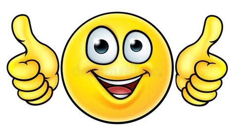 Emoji Thumbs Up Icon. A cartoon emoji icon emoticon looking very happy ...