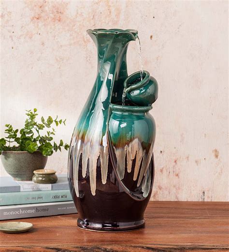 Ceramic Vase Indoor Fountain | Wind and Weather