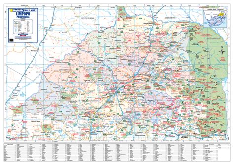 Limpopo Provincial Wall Map - Detailed wall map of Limpopo