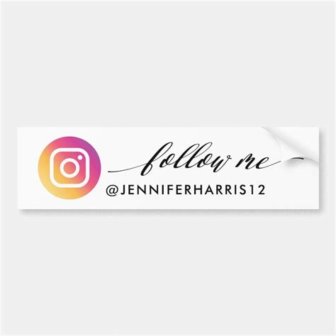 Follow Me Modern Instagram Social Media Bumper Sticker | Zazzle | Social media instagram, Bumper ...