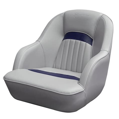 Seamander S1040 series Premier Pontoon Furniture Bucket Seat, Captain Seat, Colors, Gray/Blue ...