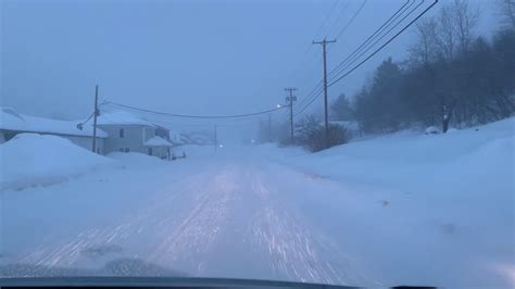 Early morning snowstorm, Main St, Madawaska, Maine (Acadia School hill) - YouTube