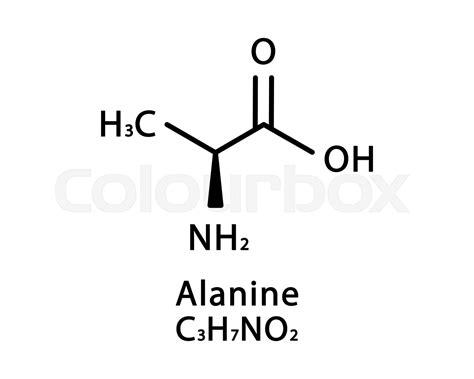 Alanine molecular structure. Alanine skeletal chemical formula ...