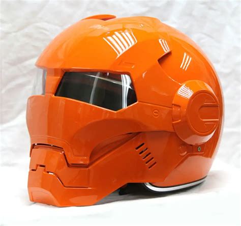motocross helmets MASEI Orange IRONMAN Iron Man helmet half helmet open face helmet ABS casque ...