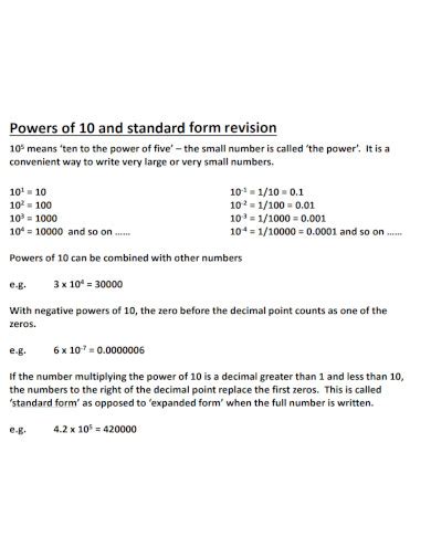 Standard Form - 99+ Examples, Format, How to Solve, PDF