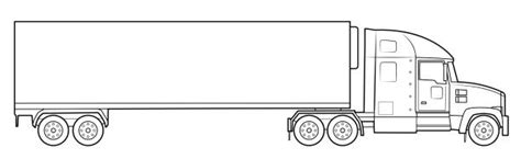 Semi Truck Outline Drawing Side Profile